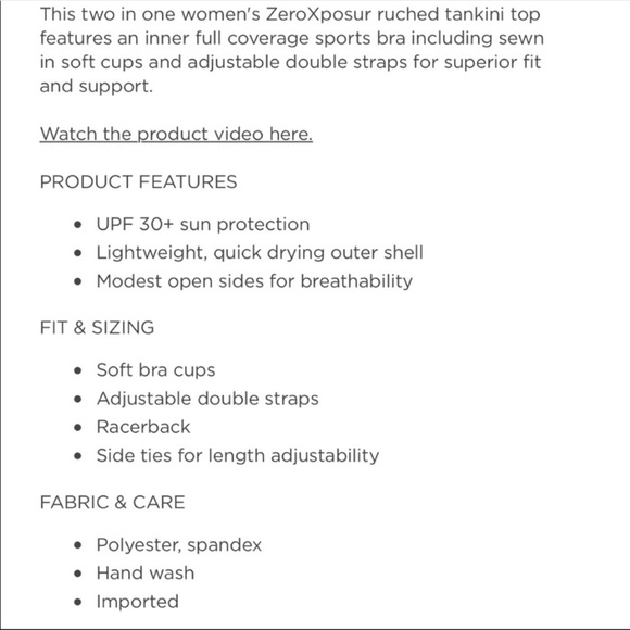 🔥ZEROXPOSUR🔥RUCHED TANKINI SWIM TOP SUN SMART SWIMSUIT AQUA BLUE XXL NWT - Picture 5 of 5